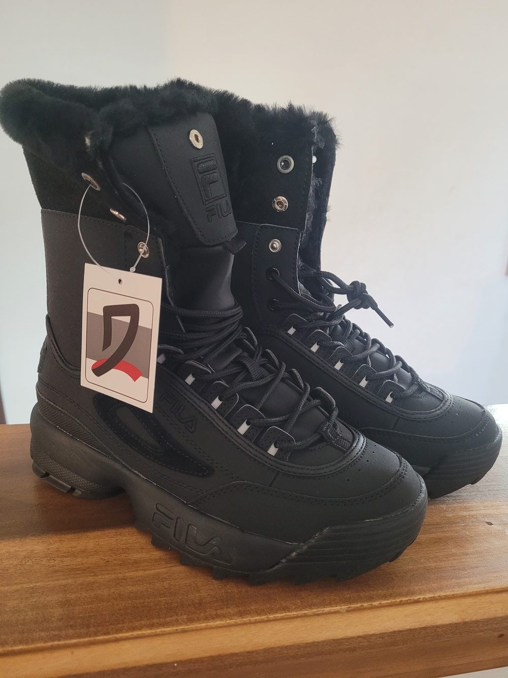 FILA Women's Black Winter Lace-Up Ankle Boots